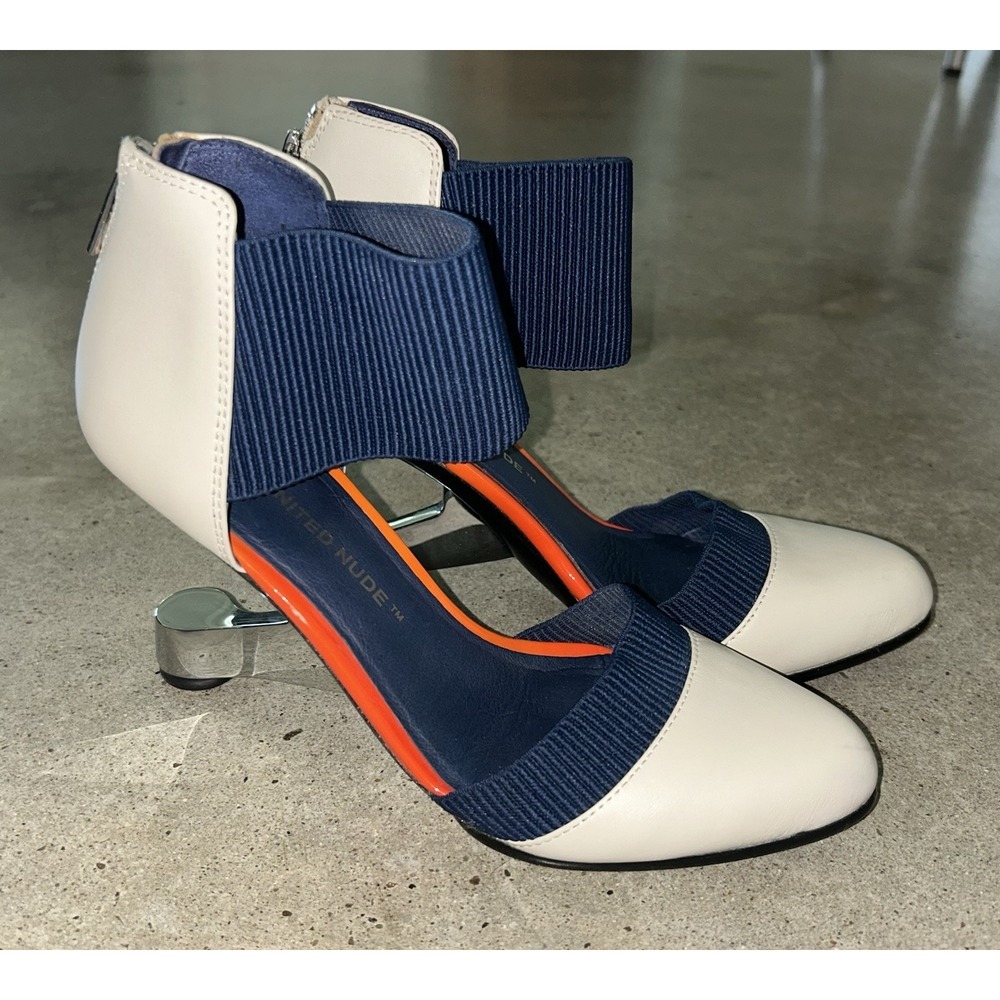 United Nude Eamz Shoes Pump Ivory Navy Orange Sz 36